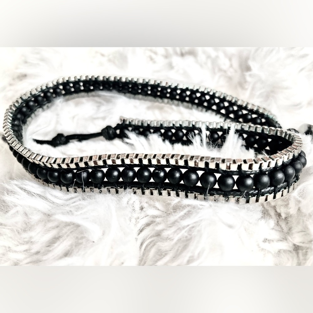 Katie Soleil Beaded and Chrome Choker/Bracelet Wrap